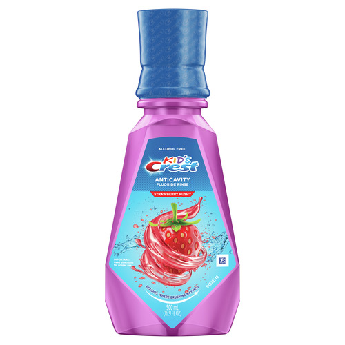 Kid's Crest Anticavity Alcohol Free Fluoride Rinse, Strawberry Rush