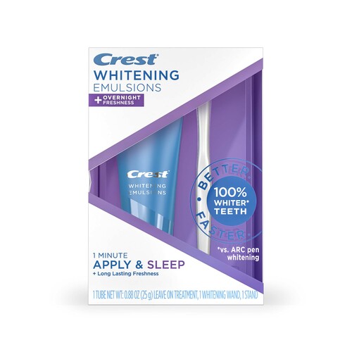 Crest Whitening Emulsions + Overnight Freshness || Leave-on Teeth Whitening with Wand Applicator